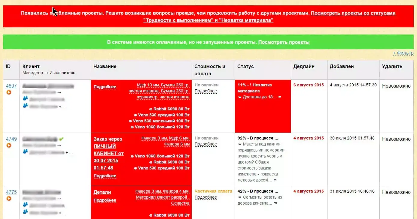 Подсказки менеджеру